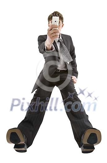 Man taking a photo with phone Man taking a photo with phone