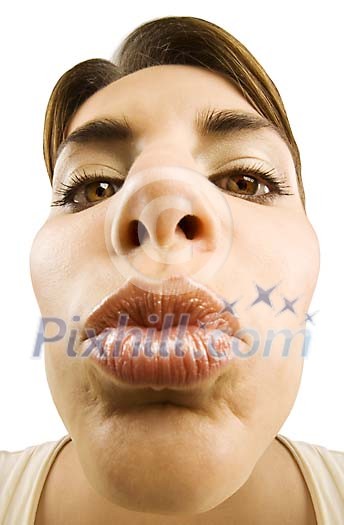 Woman getting ready to kiss Woman getting ready to kiss
