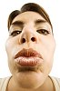 Woman getting ready to kiss