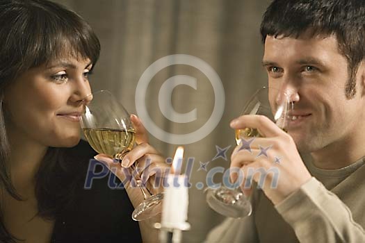 Man and woman drinking wine Man and woman drinking wine