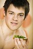 Man with sandwich in his hand