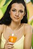 Woman with a glass of juice