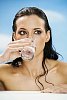 Woman drinking a glass of water