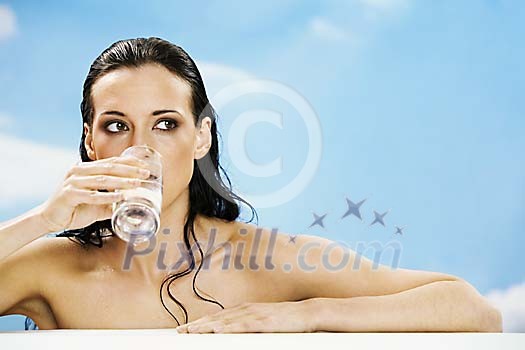 Woman drinking water