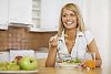 Woman having salad