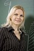 Woman standing in front of blackboard