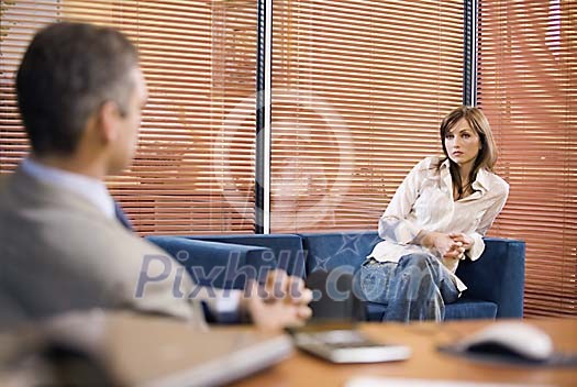 Man and a woman in the office Man and a woman in the office