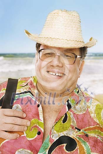 Male tourist on a beach Male tourist on a beach