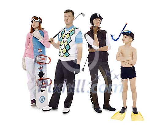 People representing different activities People representing different activities