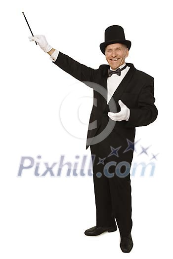 Magician on a white background Magician on a white background