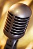 Closeup of a microphone