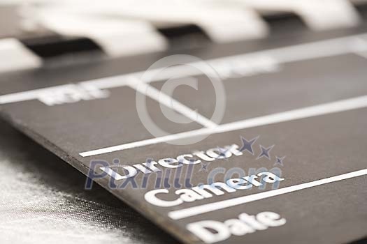 Closeup of a clapper board Closeup of a clapper board