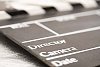 Closeup of a clapper board