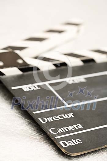 Closeup of a clapper board Closeup of a clapper board