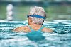 Older woman in the pool