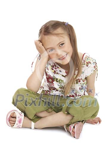 Girl sitting and posing Girl sitting and posing