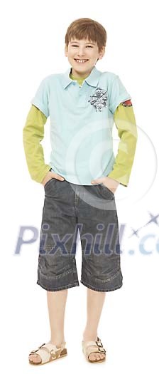 Boy standing and smiling Boy standing and smiling