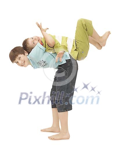 Two boys playing Two boys playing