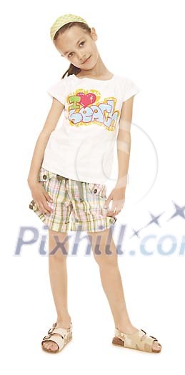 Girl standing and posing Girl standing and posing