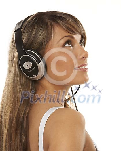 Woman listening to the music Woman listening to the music
