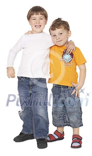 Two boys standing Two boys standing