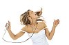 Woman enjoying listening to the music