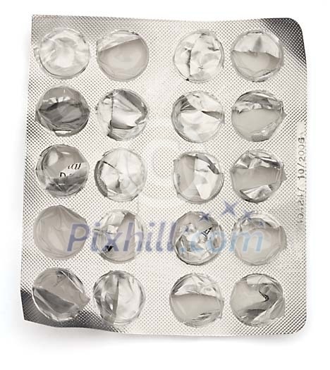 Empty pill sheet Empty pill sheet