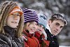 Group of friends outside in the snow