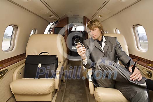 Man sitting in the jet Man sitting in the jet