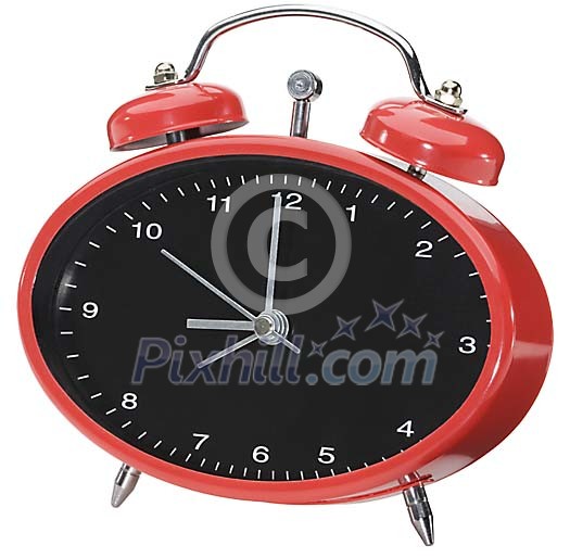 Isolated red alarm clock Isolated red alarm clock