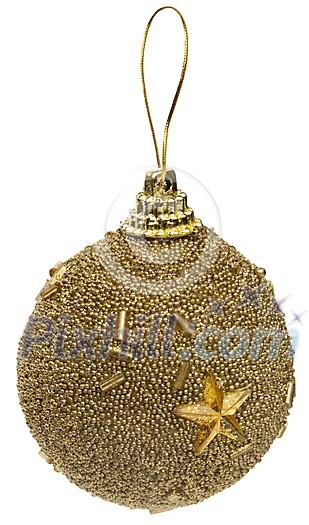 Isolated golden christmas ball