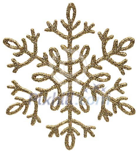 Isolated golden snowflake Isolated golden snowflake