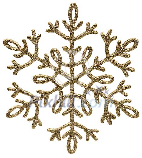 Isolated golden snowflake