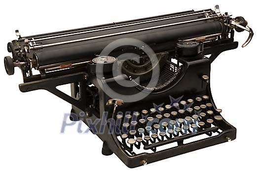 Isolated old typing machine Isolated old typing machine