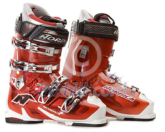 Isolated pair of ski boots Isolated pair of ski boots