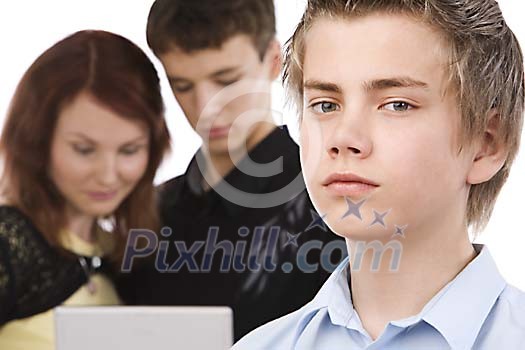Teenagers and a laptop Teenagers and a laptop