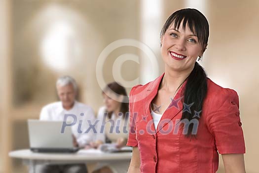 Two women and a man in the office Two women and a man in the office