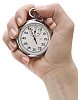 Female hand holding a stopwatch