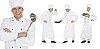 Isolated men dressed as chefs