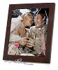 Wedding photo in a picture frame with broken glass