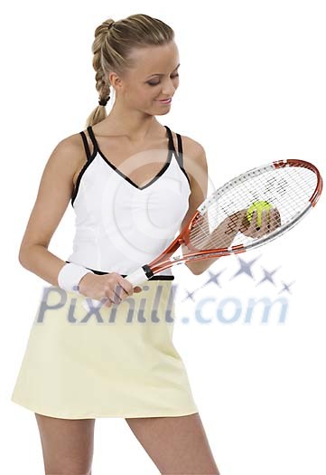 Isolated female tennis player Isolated female tennis player