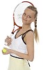 Isolated female tennis player