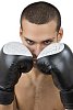 Isolated male boxer close-up