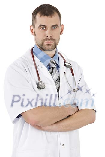 Isolated male doctor standing Isolated male doctor standing