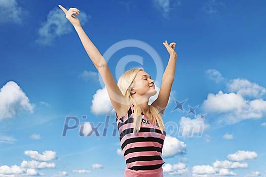 Girl enjoying the weather Girl enjoying the weather