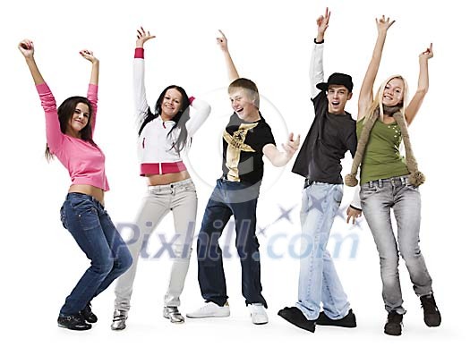 Isolated teenagers having fun Isolated teenagers having fun