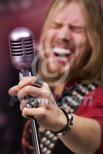 Male artist singing Male artist singing
