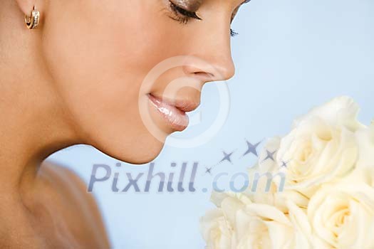 Woman with roses Woman with roses