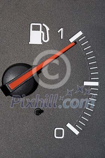 Image of a cars gas indicator Image of a cars gas indicator