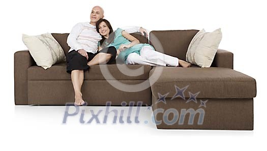 Isolated couple on the couch